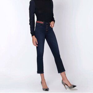 Veronica Beard Size 27 Carolyn 10" Baby Boot Belted Dark Wash Jean